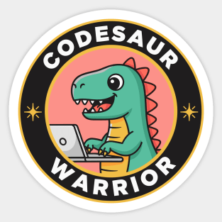 Cute T-Rex Coder Dinosaur Sticker